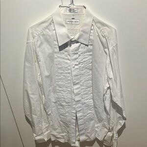 Geoffrey Beene Men's White Pleated Dress Shirt